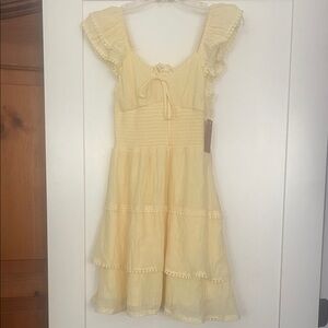Midi light yellow dress